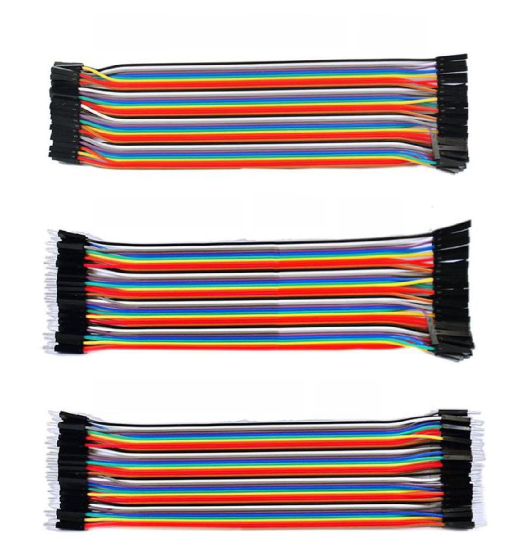 120 Wires set- Arduino Jumper Connecting Wires Male to Male - Male to Female - Female to Female - Hole to Hole - Pin to Hole - Pin to Pin - Ribbon Cable all types 20CM